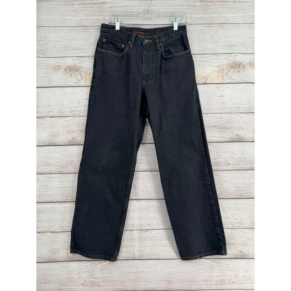 Eddie Bauer Relaxed Straight Jeans Mens 31x30 Black Special Dye 5 Pocket